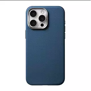 Case Diseño Cuero Magsafe Azul Iphone 16plus