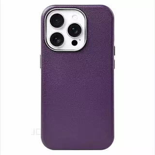 Case Diseño Cuero Magsafe Morado Iphone 16 Plus