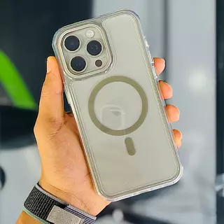 Case Magsafe Borde Gris Iphone 15pro+