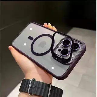 Case Magsafe Morado Soporte Protector Cámaras Iphone16pro+