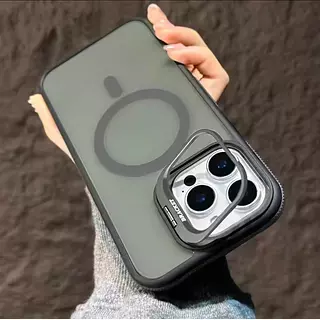 Case Magsafe Borde Gris Soporte Iphone 16