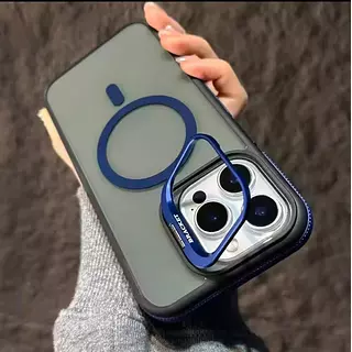 Case Magsafe Borde Azul Soporte Iphone 14pro+