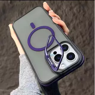 Case Magsafe Borde Morado Soporte Iphone 14pro+