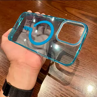 Case Magsafe Translucido Azul Iphone16