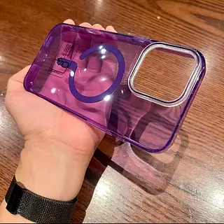 Case Magsafe Translucido Morado Iphone 13pro+