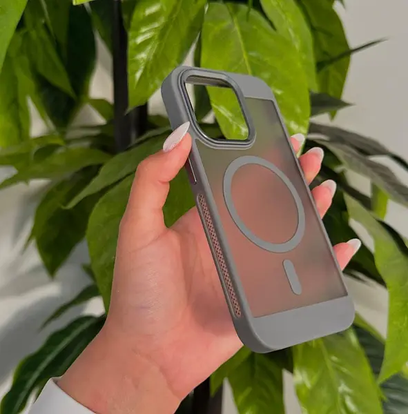 Case Magsafe Borde Gris Mate Iphone 16pro+