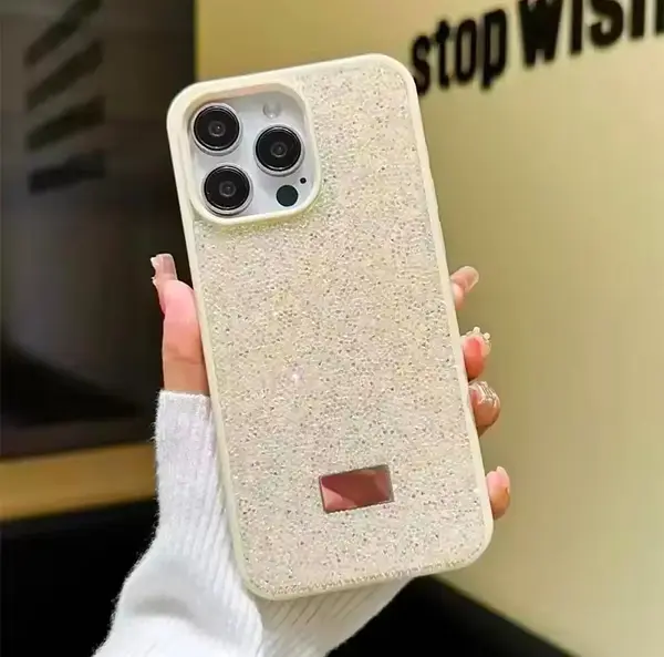 Case Diseño Swarovski Beige Iphone 16pro+
