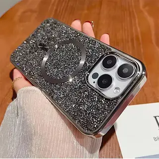 Case Diamante Magsafe Borde Rosado Iphone 16pro+