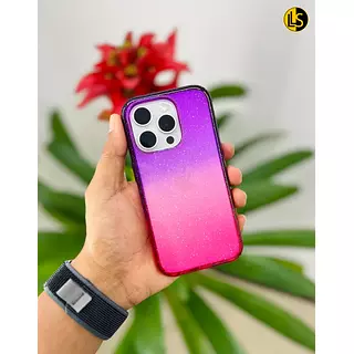 Case Degrade Escarchado Morado-Fucsia Iphone 14pro+