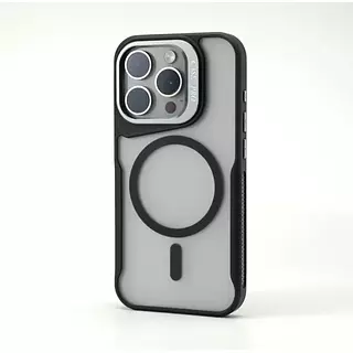 Case Magsafe Negro Mate Soporte Camara Iphone 14pro+