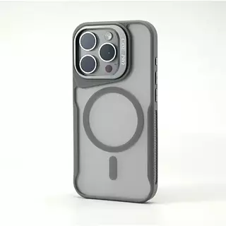 Case Magsafe Gris Mate Soporte Camara Iphone 14pro+