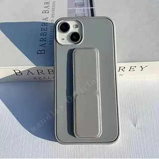 Case Diseño Correa Soporte Magnetico Gris Iphone 15pro+