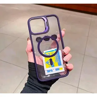 Case Magsafe Borde Morado Protector Cámaras Iphone 12