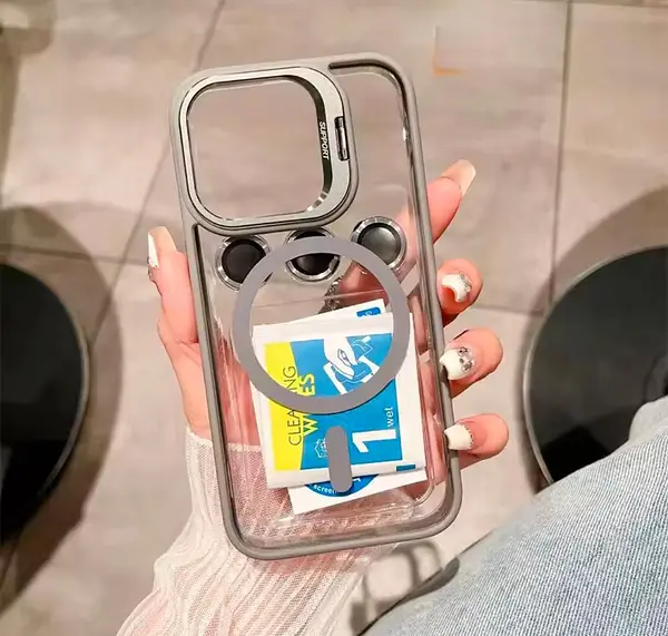 Case Magsafe Borde Gris Protector Cámaras Iphone 11