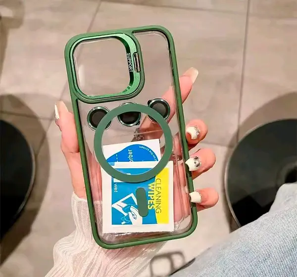 Case Magsafe Borde Verde Protector Cámaras Iphone 11