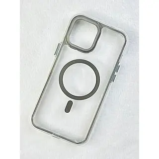 Case Magsafe Transparente Borde Negro Iphone 15