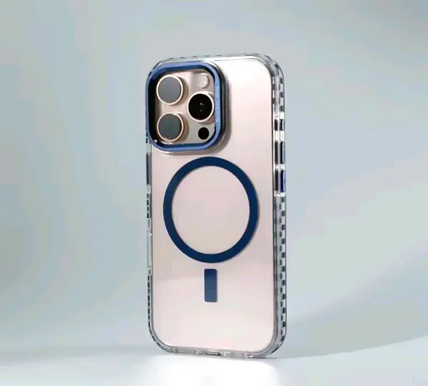 Case Magsafe 360 Soporte Borde Azul Iphone 16pro+