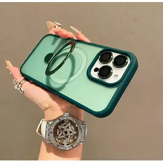 Case Magsafe Verde Mate Protector Cámaras Iphone 16