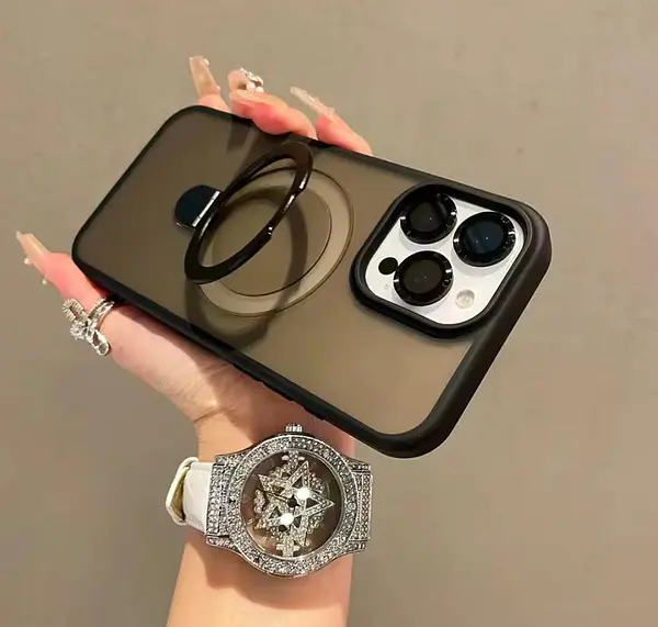 Case Magsafe Negro Mate Protector Cámaras Iphone 11