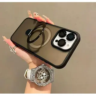 Case Magsafe Negro Mate Protector Cámaras Iphone 14