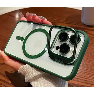 Case Magsafe Borde Verde Protector Cámaras Iphone 16pro+
