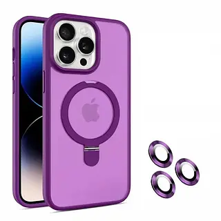 Case Magsafe Morado Mate Soporte Iphone 12