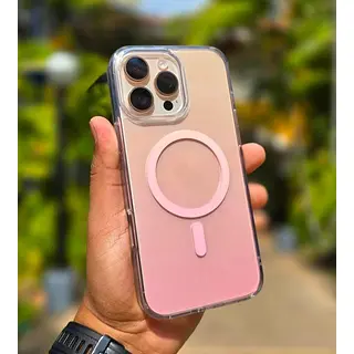 Case Transparente Degrade Rosado Magsafe Iphone 14pro+
