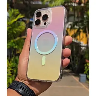 Case Transparente Degrade Tricolor Magsafe Iphone 15pro
