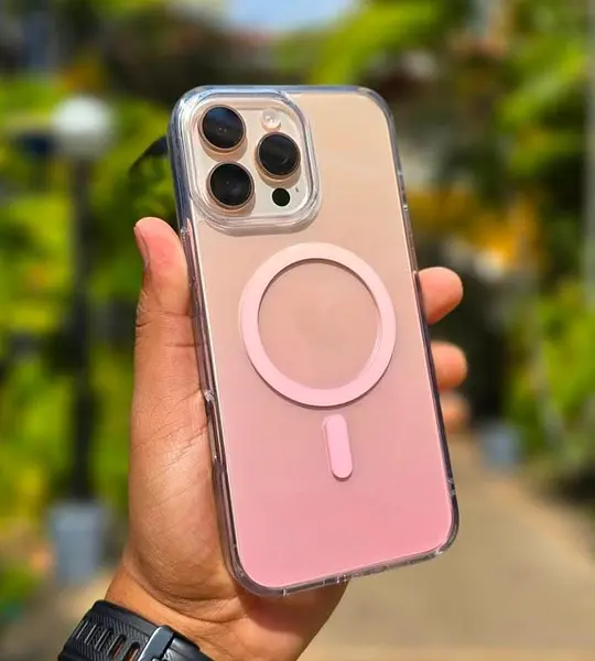 Case Transparente Degrade Rosado Magsafe Iphone 11