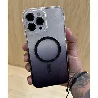 Case Transparente Magsafe Escarcha Negro Iphone 14pro+
