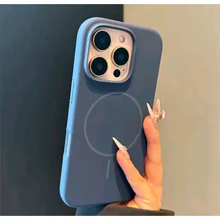 Silicon Case Magsafe Azul Iphone 16