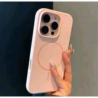 Silicon Case Magsafe Rosado Iphone 15pro+