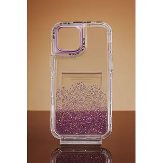 Case Transparente 360° Escarcha Lila Iphone 12/12pro