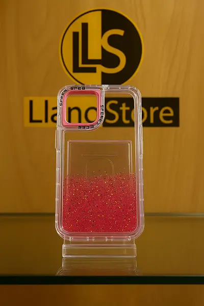 Case Transparente 360° Escarcha Rosado Iphone 14pro+
