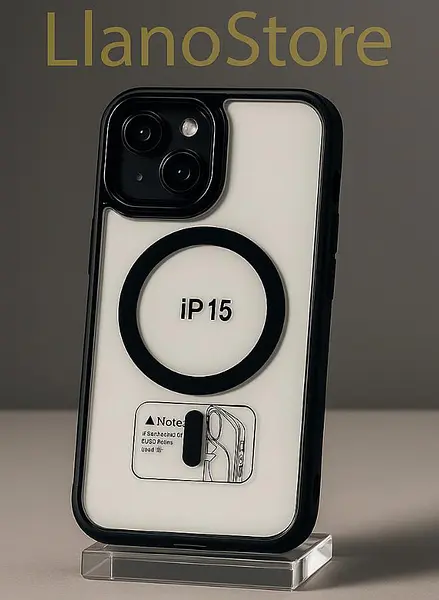 Case Magsafe Transparente Borde Negro Iphone 16pro+
