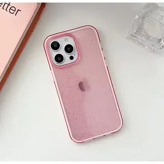 Case Escarcha Rosado Borde Blanco Iphone 11